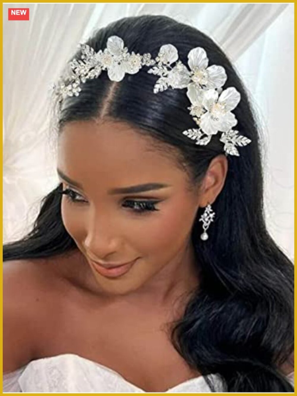 Flower Bridal Headband Crystal Hair Vine Wedding Headpiece